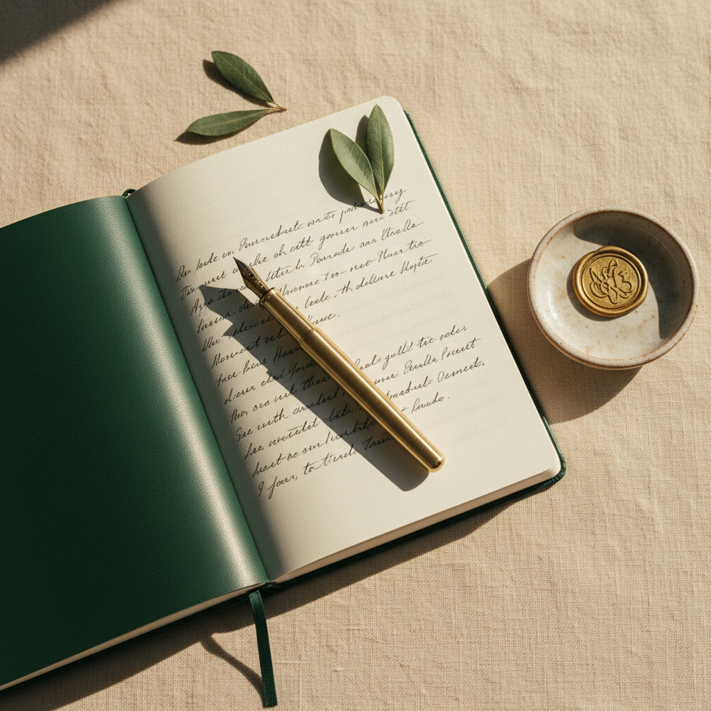 Notebook and pen — workshop materials